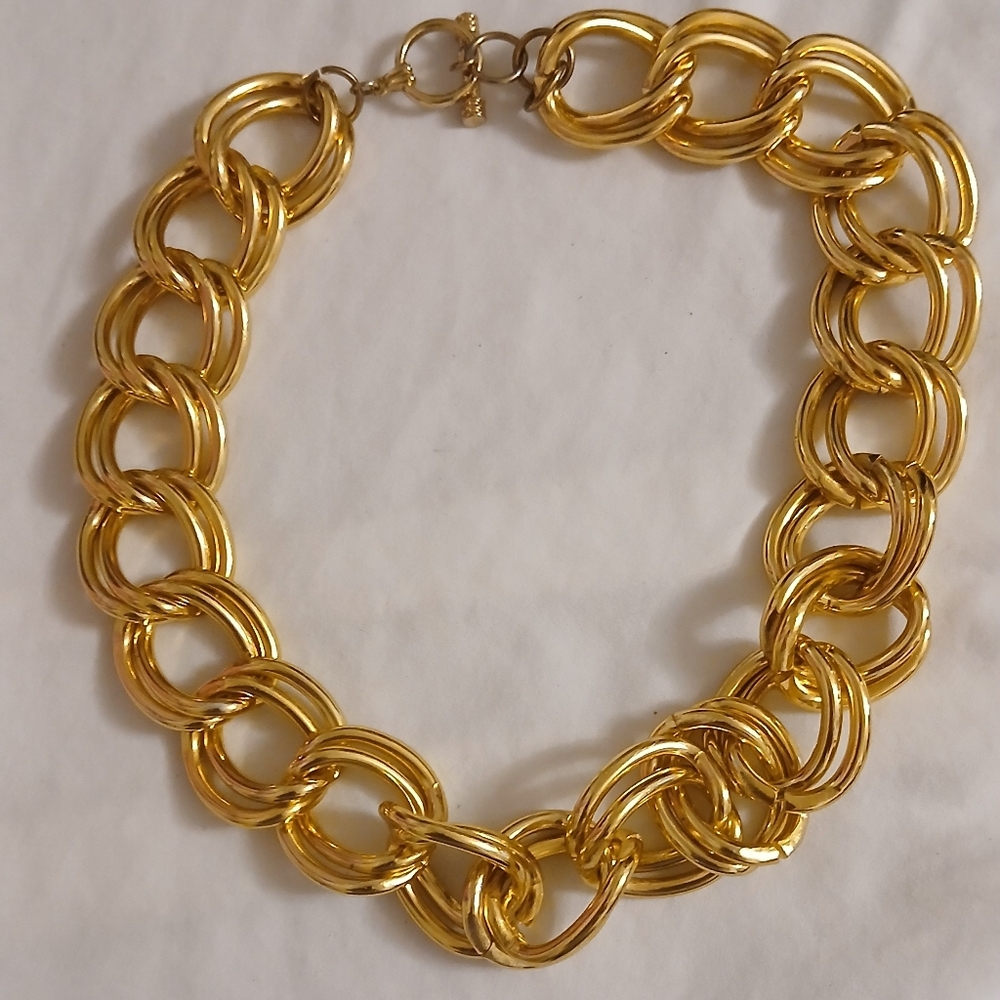 Anne Klein Bold Gold Link Necklace